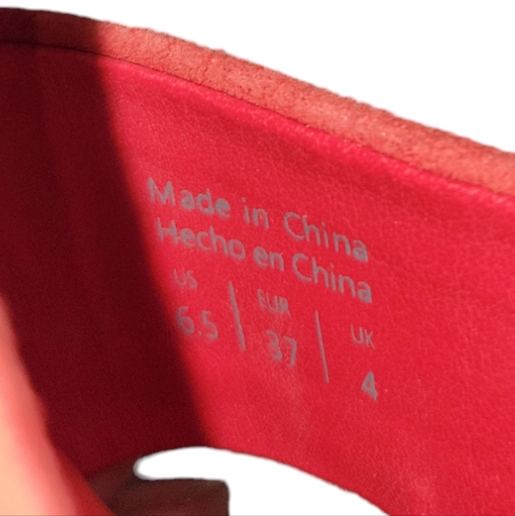 Aldo red Coicia suede and  elastic ankle strap 4" heels holiday - Picture 7 of 7